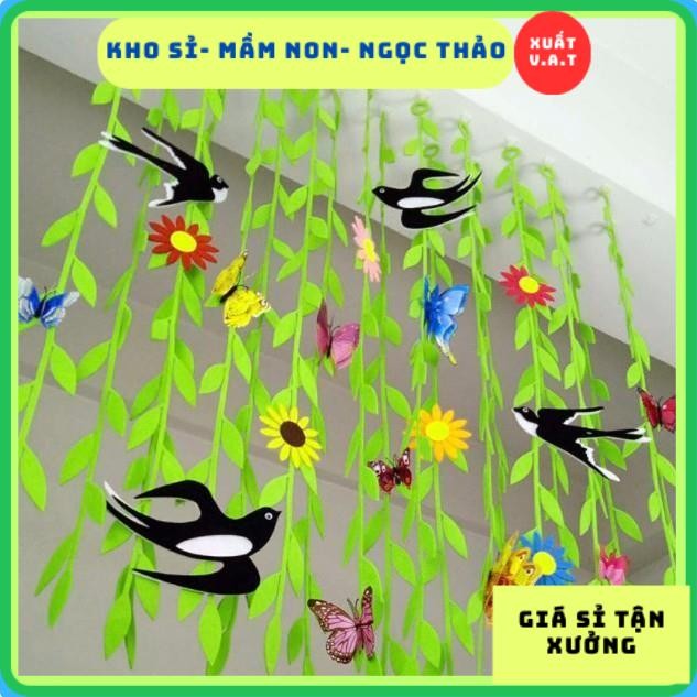 [Kho Sỉ] 10 dây rèm vải nỉ lá. Đồ dùng mầm non . Trang trí