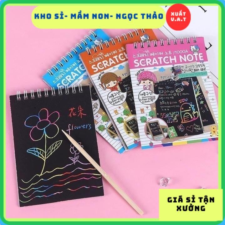 Sổ tay ma thuật Scratch Note nhiều sắc màu (10 tờ)