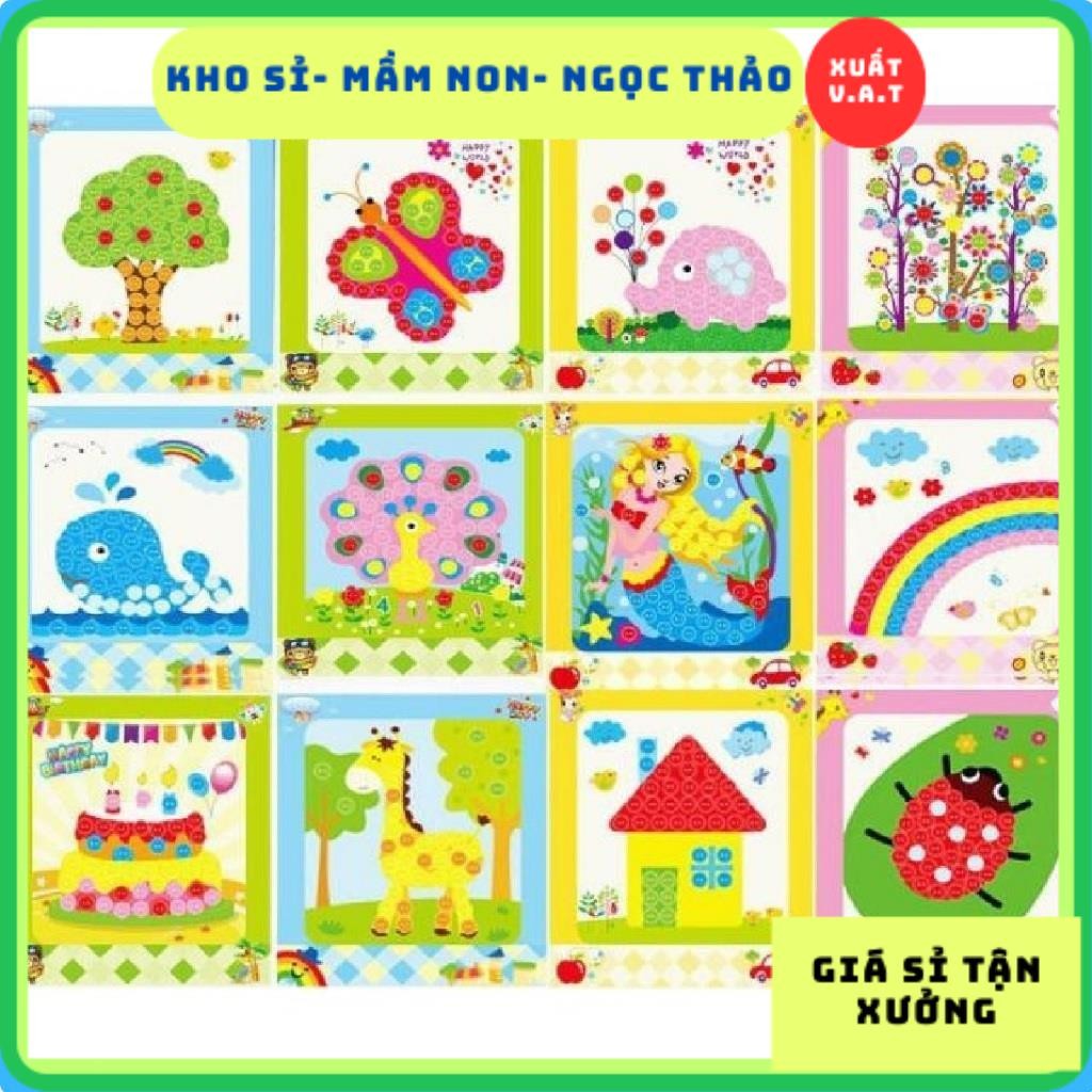 [Kho Sỉ] 10 Tranh dán cúc áo (10 mẫu)