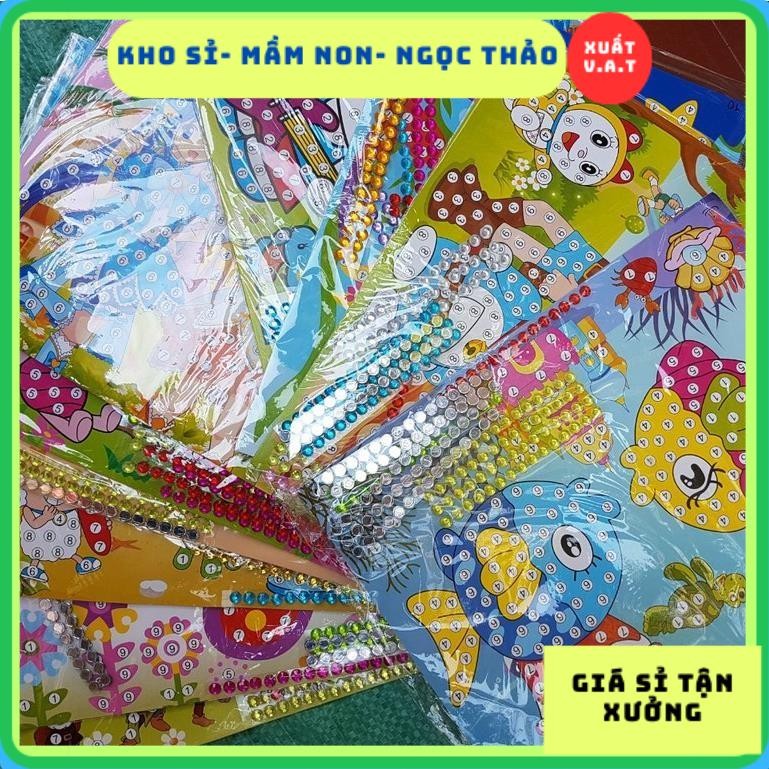 [Kho Sỉ] Combo 10 Tranh đính đá cho bé - Tranh Thủ Công Cho Bé