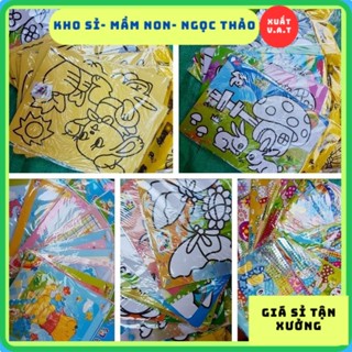 [Kho Sỉ] [Tặng Kèm Cát] 10 Tranh Cát Tô Màu 10 Mẫu - Nhiều Size Cho Bé Sáng Tạo