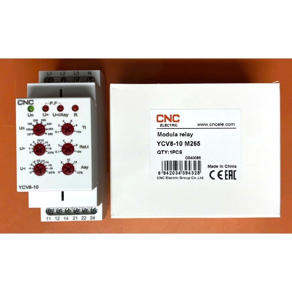 (CNC) Rơle CNC YCV8-10 tương đương Rơ le NJYB3-11 Chint , Bảo vệ mất pha, sai pha, quá áp , thấp áp 