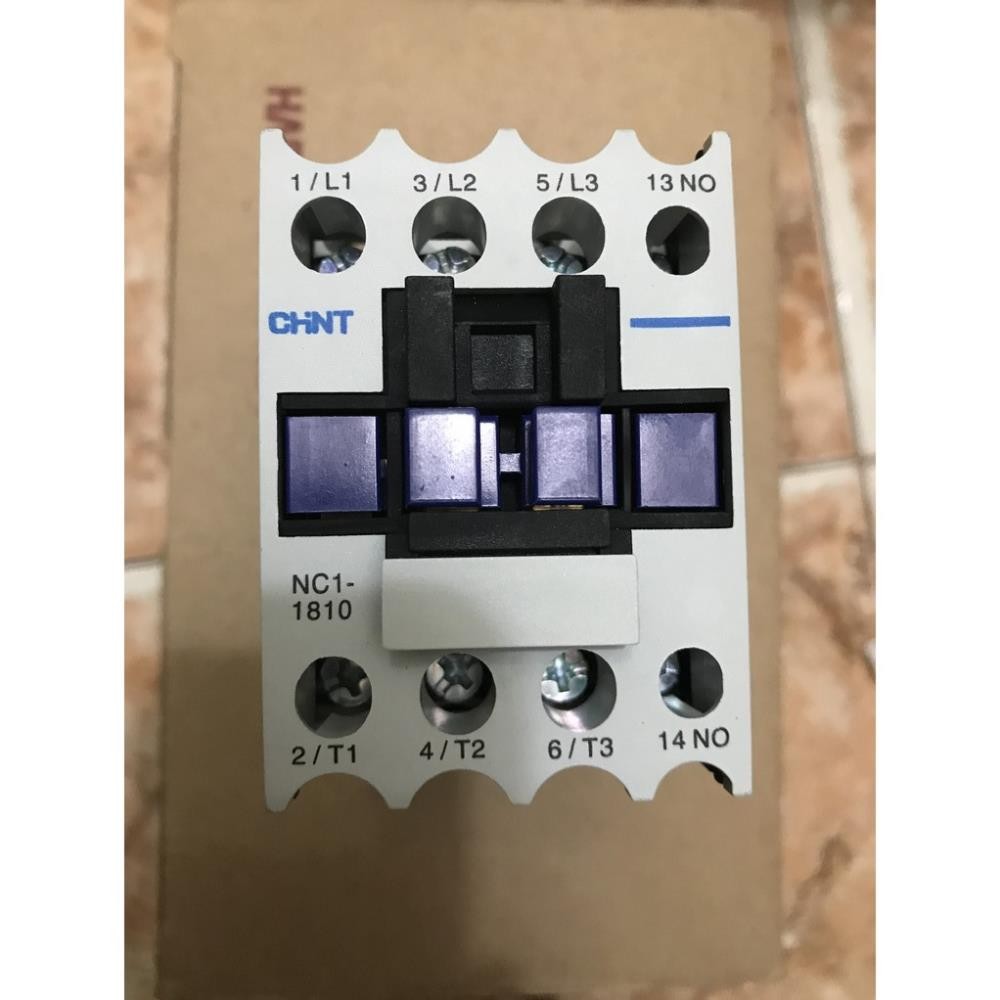 (Chint) Contactor NC1-1810 tiếp điểm phụ  1NO , điện áp điều khiển cuộn dây 380V,220V,110V,48V,36V,2