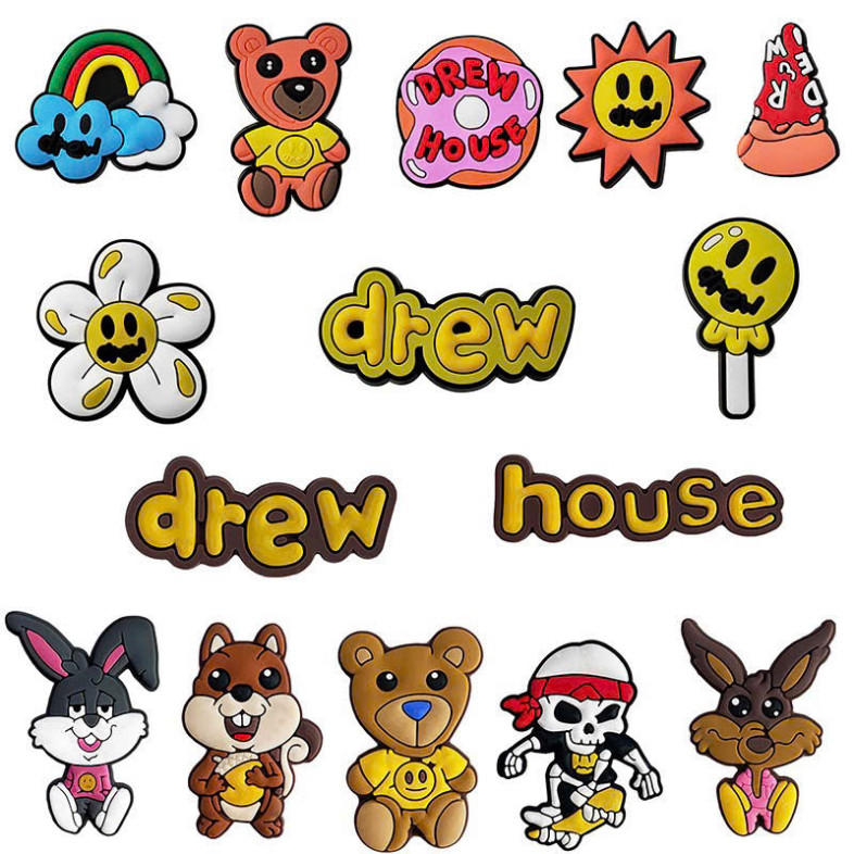 Bộ hình gắn Drew House 3D - Sticker Drew House gắn dép Crocs