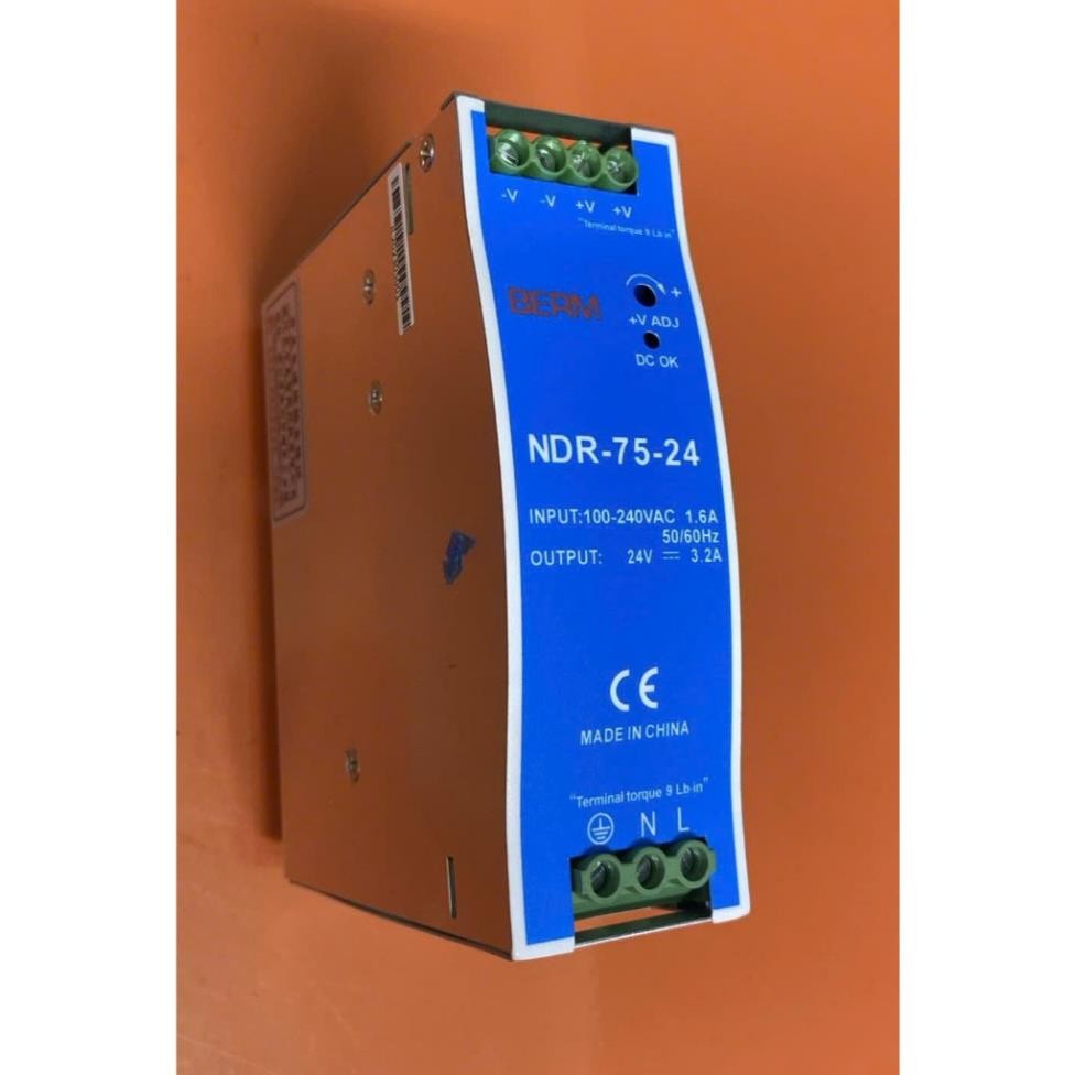 (Bern) Bộ nguồn thanh cài thiết kế nhỏ gọn độ chính xác cao mã  NDR-75-24 (75W 24VDC 3.2A) hàng chất