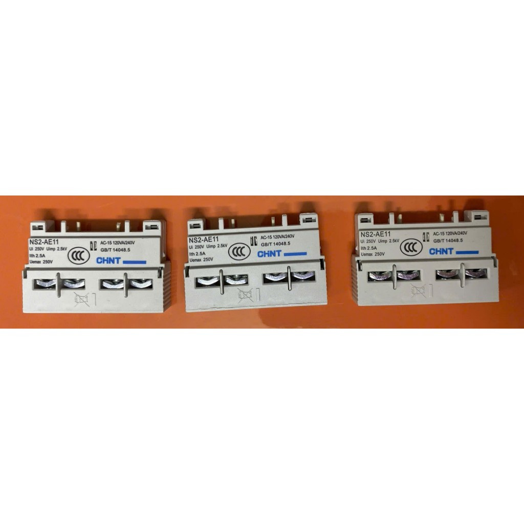 (Chint) Tiếp điểm phụ át chỉnh dòng NS2-AE11 ,1NO và 1NC gá mặt trên CB chỉnh dòng NS2-25 & NS2-25X 
