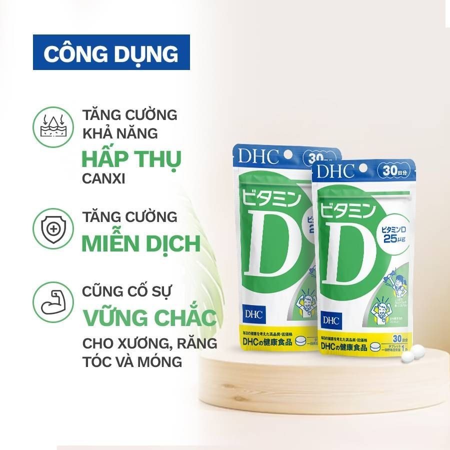 Thực Phẩm Hỗ Trợ Bảo Vệ Sức Khỏe DHC Bổ Sung Vitamin D3 30 Viên