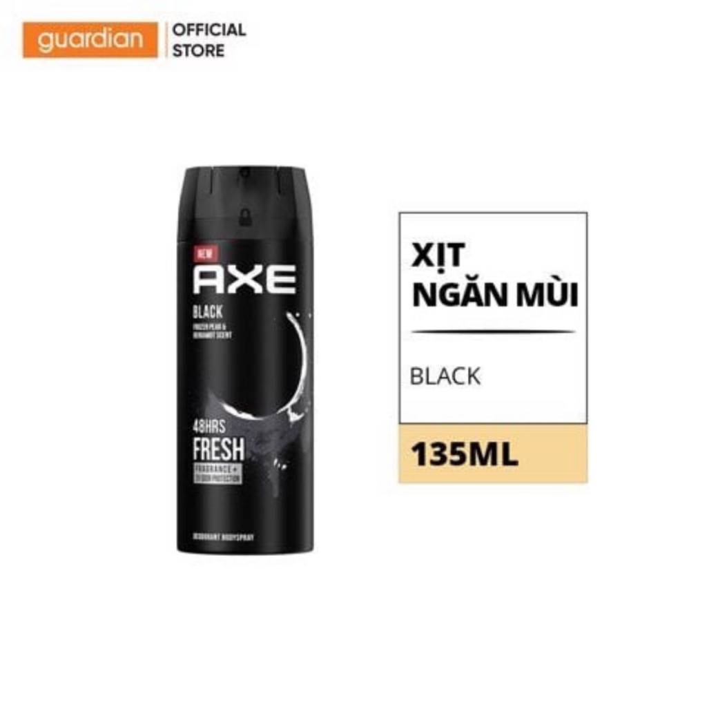 Xịt Khử Mùi Toàn Thân Axe Black Hương Cam Bergamot và Lê Tuyết 135ml