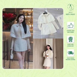 Set váy dạ tiểu thư 3 món phối đá nổi sang chảnh 2 size SM của nữ mặc lễ tết 2025