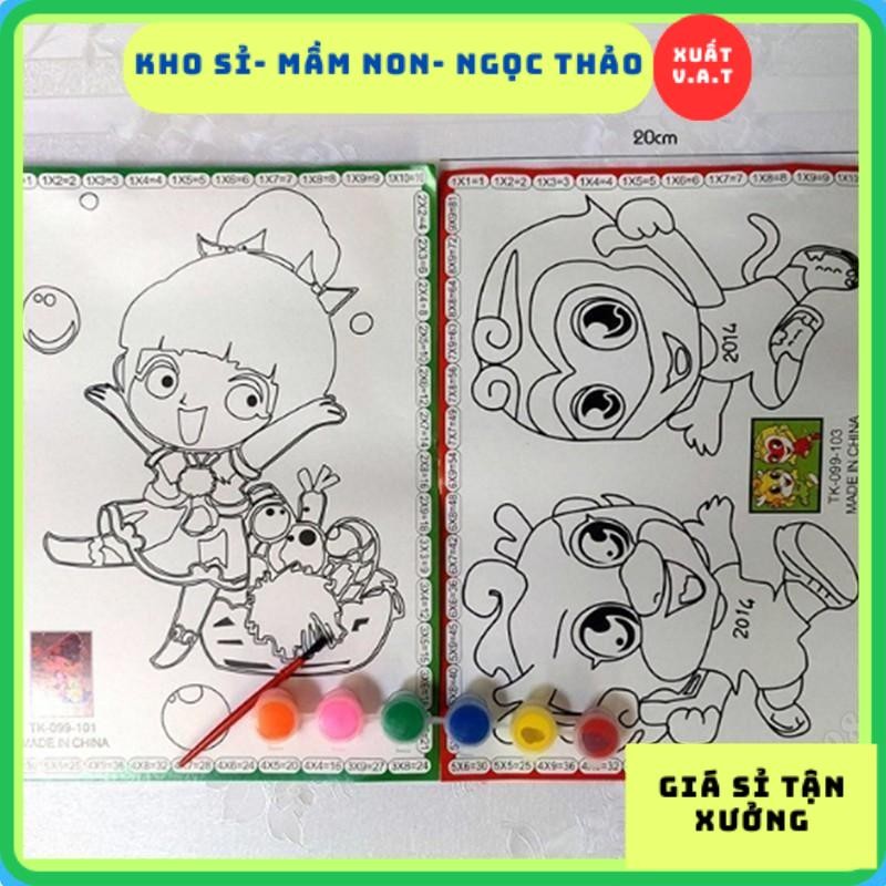 Đồ Chơi 2 Tranh Trẻ Em Màu Nền Màu Nước Tô Màu Cho Bé