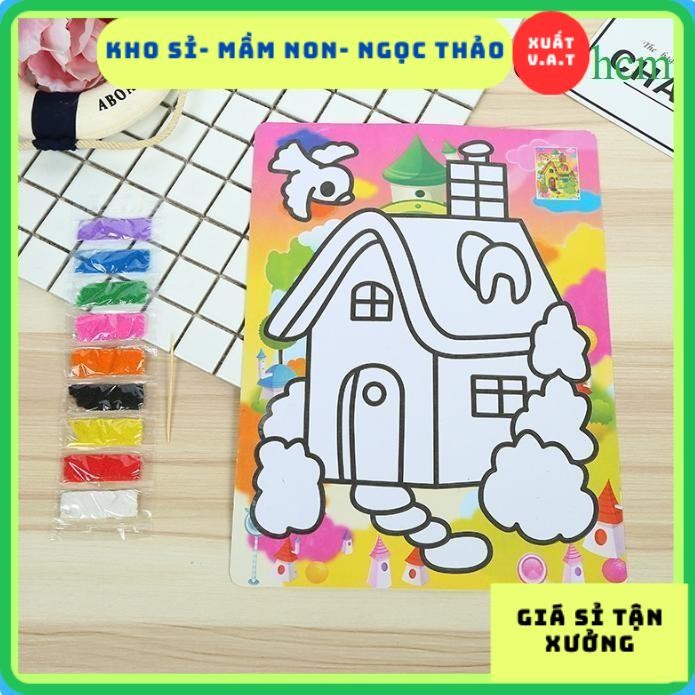 Đồ chơi 10 tranh cát màu (đã kèm cát) khổ A4 - A5 - A6 cho bé thỏa sức sáng tạo