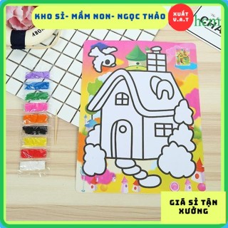 Đồ chơi 10 tranh cát màu (đã kèm cát) khổ A4 - A5 - A6 cho bé thỏa sức sáng tạo