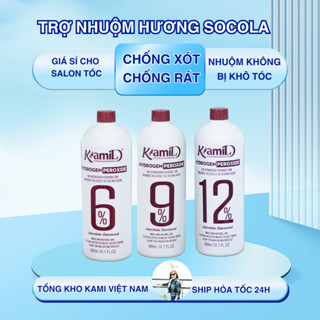 Trợ nhuộm siêu dưỡng mùi socola Kami, chống xót, chốn rát da đầu, chai to 900ml