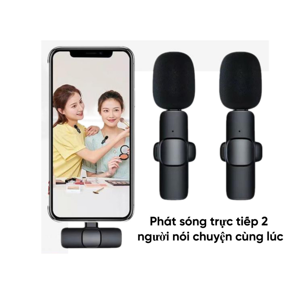 Mic Thu Âm Không Dây Cài Áo K9  Khử Tiếng Ồn Dùng Livetream Ghi Âm Quay Video Đàm Thoại | BigBuy360 - bigbuy360.vn