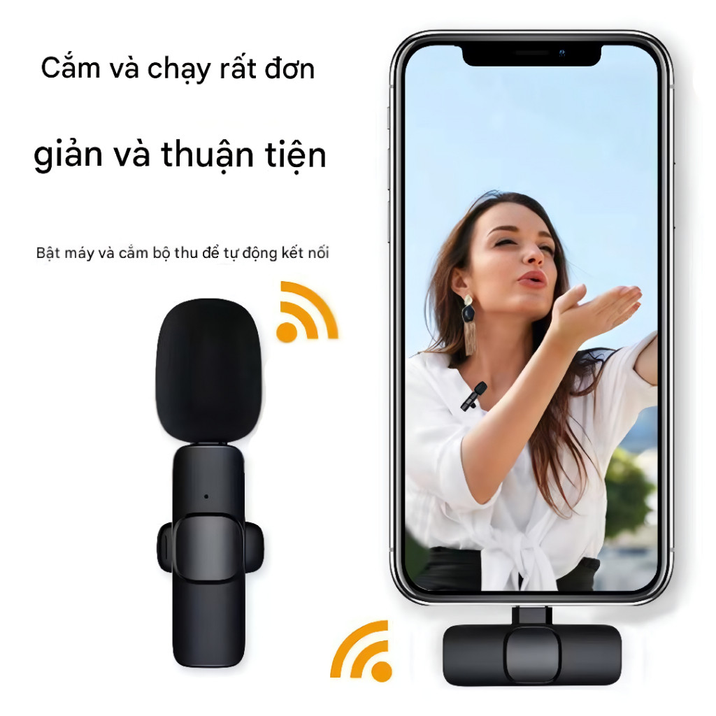 Mic Thu Âm Không Dây Cài Áo K9  Khử Tiếng Ồn Dùng Livetream Ghi Âm Quay Video Đàm Thoại | BigBuy360 - bigbuy360.vn