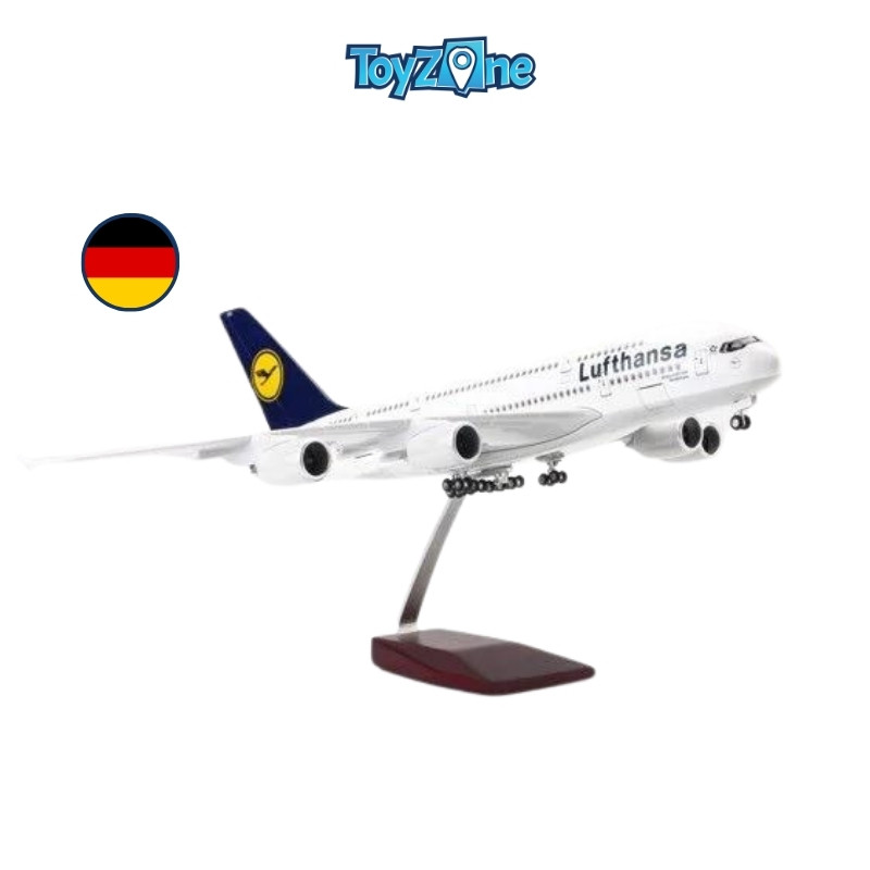 Mô hình máy bay lắp ráp có đèn led Lufthansa 47cm Everfly