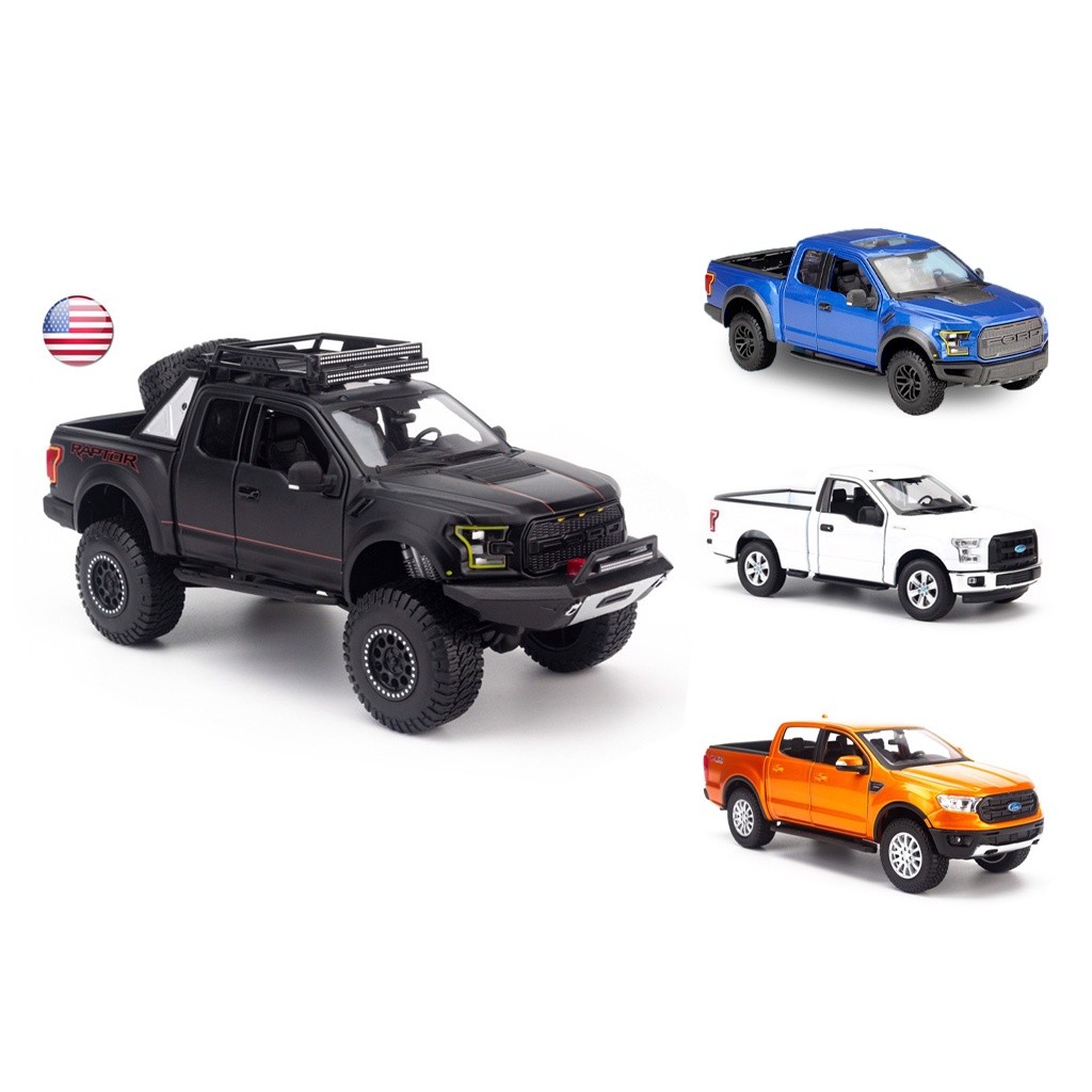 Mô hình xe Ford Ranger, Raptor F150, Mustang 1:24