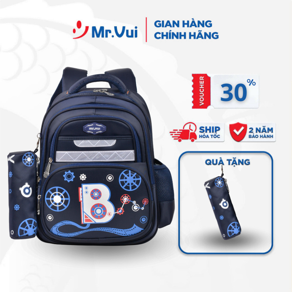 Balo thời trang Mr Vui cho bé học cấp 1, cặp sách học sinh in hình dễ thương, cute BLH 961 - Hàng mớ