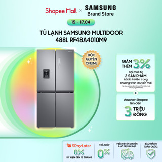 [Miễn phí lắp đặt + Freeship] Tủ Lạnh Samsung 4 Cửa với Twin Cooling Plus 488L màu Bạc RF48A4010M9/SV - Độc quyền Online