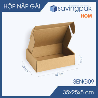 SENG09 - 35x25x5cm - Combo 20 Hộp carton nắp gài đóng hàng, hộp gói hàng thời trang -S.MENG09