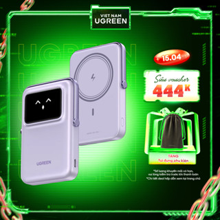 Pin sạc dự phòng không dây từ tính 10000mAh Ugreen Uno | Sạc nhanh PD 20W | Màn hình TFT | BH 18 tháng 1 đổi 1 45327