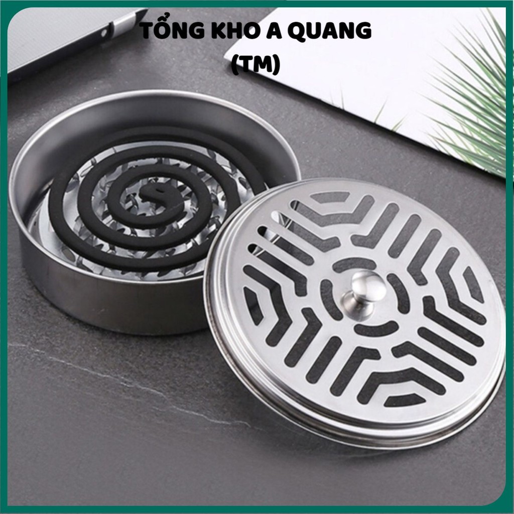 KHAY ĐỰNG NHANG MUỖI [Giá Xưởng] Hộp đựng nhang muỗi inox có nắp đậy,khay nhang muỗi thép không gỉ đ