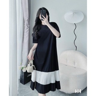 váy bầu dáng suông đầm bầu V85 basic hách dáng