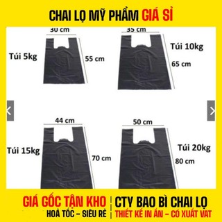   1kg  Túi Nilong Đen Hai Quai Nhám | Bọc Xốp Đóng Hàng Đựng Rác Tiện Lợi 