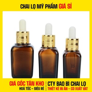 [NGUỒN SỈ] Lọ Đựng Tinh Dầu 10ml – 100ml Nâu Vuông LF, Chiết Serum, Mỹ Phẩm Cao Cấp