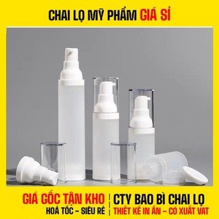   COMBO 2 CÁI  Chai Nhựa Hút Chân Không Mờ 15ml 20ml 30ml 50ml | Lọ Xịt Giọt Phun Sương Chiết Serum Nước Hoa Mỹ Phẩm 