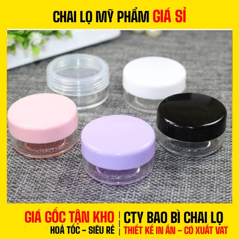 [COMBO 20 CÁI] Hũ Đựng Kem Nhựa Tròn Mica 3g 5g 10g 20g 30g 50g 100g | Hũ Đựng Kem Face, Gel, Bột, Chiết Mỹ Phẩm