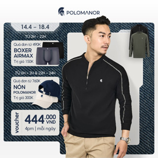 Áo thun nam tay dài cổ tròn khóa kéo JASPER, BST TỪ NHÀ RA PHỐ, vải mới RayonNS, co giãn tốt - POLOMANOR