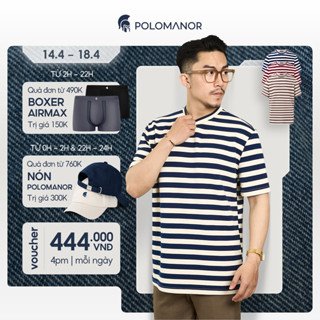 Áo thun nam cổ tròn kẻ sọc TSHIRT TOBY, BST TỪ NHÀ RA PHỐ, vải Cotton cvc, đứng form - POLOMANOR