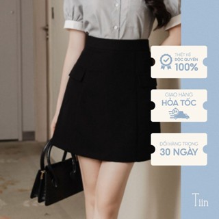 Chân váy công sở bổ mảnh phối nắp túi Tiin Store - CHN248