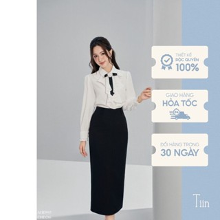 Chân váy cạp liền đỉa cạp xẻ sau chất liệu lụa kaki cao cấp Tiin Store - CHD286