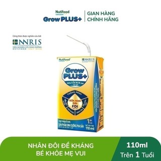 Thùng Sữa Bột Pha Sẵn Nutifood GrowPLUS+ Vàng (Sữa Non Tăng Đề Kháng) 110ml -  (48 Hộp x 110ml)