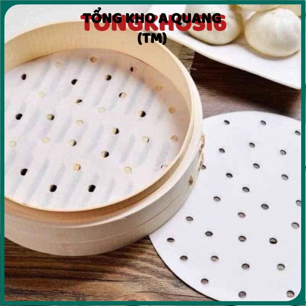Giấy nến cho nồi chiên không dầu Bambooo Eco 100 tờ giấy nến đục lỗ an toàn sức khỏe mẫu mới