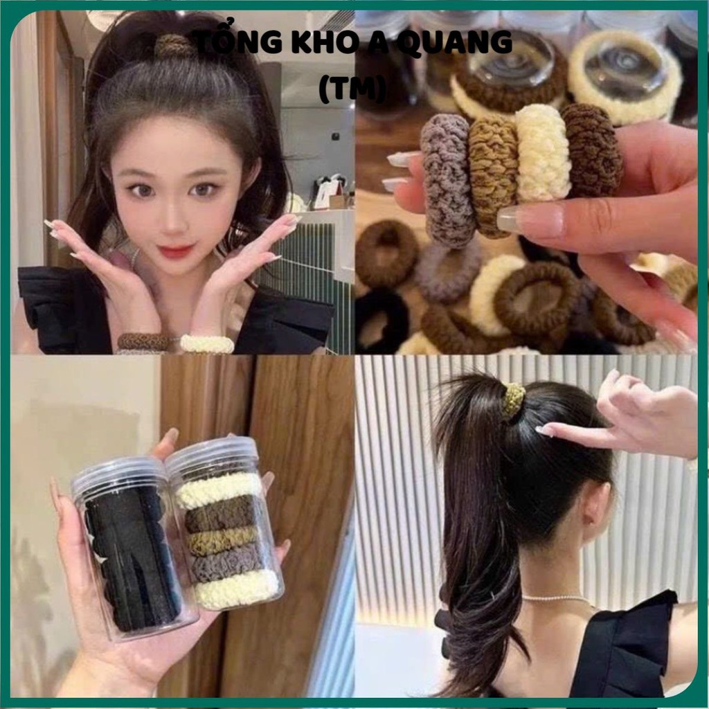 Set Dây Buộc Tóc 136 Chi Tiết, Set 136 chi Tiết Gồm 20 Dây Buộc Tóc Gắn TAG, 100 Chun Buộc Tóc...  D