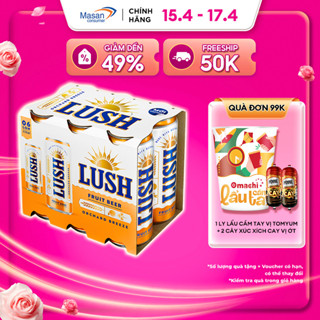 [DATE 12.2024] - Bia Lush Orchard Breeze vị Mơ Đào Thơm Dịu - Lốc 6 lon x 330ml (Nồng độ cồn 4%)
