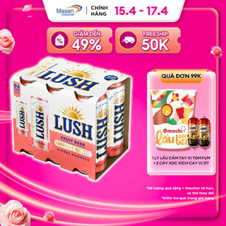 Bia Lush Citrus Madness vị Bưởi Hồng Thanh Mát - Lốc 6 lon x 330ml (Nồng độ cồn 4%)
