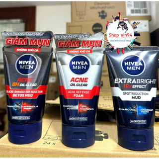  Sữa Rửa Mặt Kiểm Soát Nhờn & Giảm Mụn Sáng Da Mờ Thâm Cho Nam Giới Nivea Men 100g  Hàng Chính Hãng  