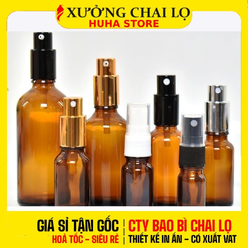 [COMBO 5 CÁI] Chai Lọ Thủy Tinh Phun Sương 5ml–100ml | Vỏ Chiết Nước Hoa, Tinh Dầu, Mỹ Phẩm Du Lịch
