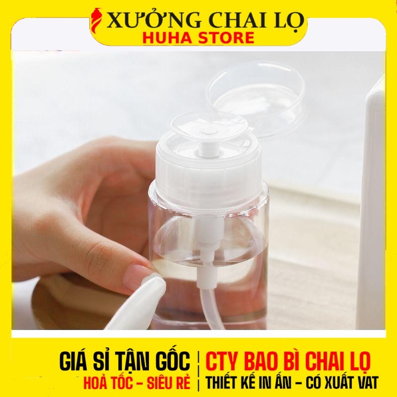 [COMBO 3 CÁI] Chai Lọ Chiết Nước Tẩy Trang ❣️ Vỏ Nhựa PET Có Nút Nhấn Đựng Toner 120ml 150ml 200ml 300ml Tiện Lợi