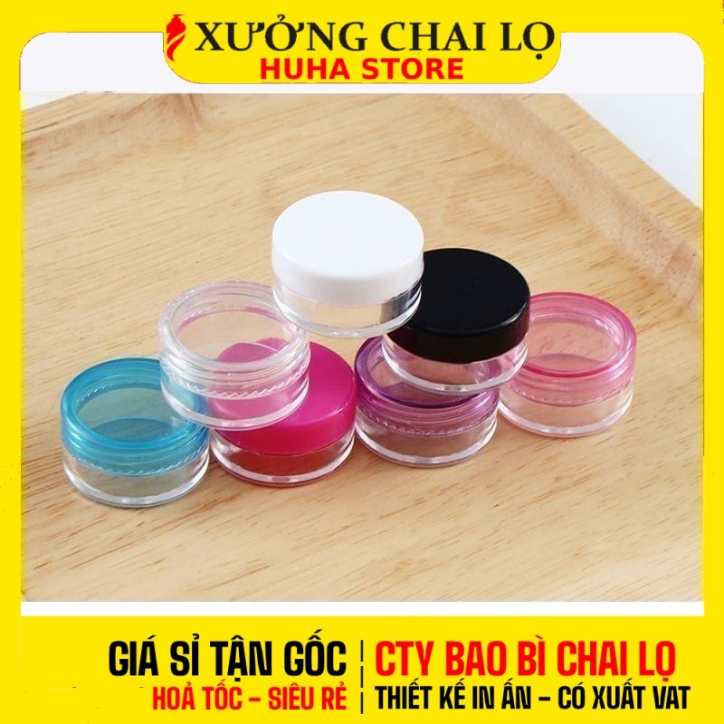 [COMBO 20 CÁI] Hũ Nhựa Trong Suốt 3g-100g | Hũ Nhựa Mica, Đựng Kem Face, Bột, Chiết Mỹ Phẩm Du Lịch