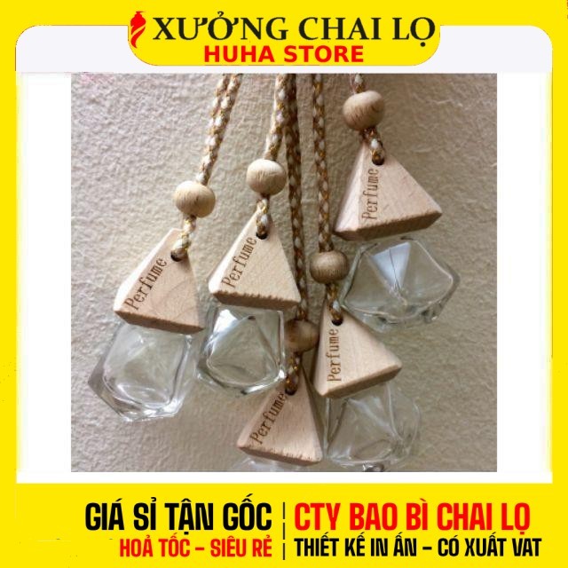 [COMBO 5 CÁI] Vỏ Chai Lọ Đựng Tinh Dầu Treo Xe 8ml-10ml Lục Giác/Hình Vuông Chiết Nước Hoa, Tinh Dầu