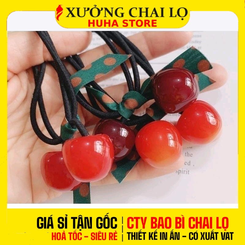 [BUÔN SỈ RẺ] Dây Chun Buộc Tóc Cherry, Thun Cột Tóc, Phụ Kiện Tóc Xinh, Hủ Chiết