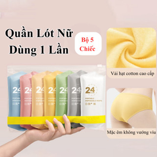 [Set 5] Quần lót dùng 1 lần gọn nhẹ du lịch, Quần lót nữ cotton kháng khuẩn mềm mịn thoáng khí tiện lợi