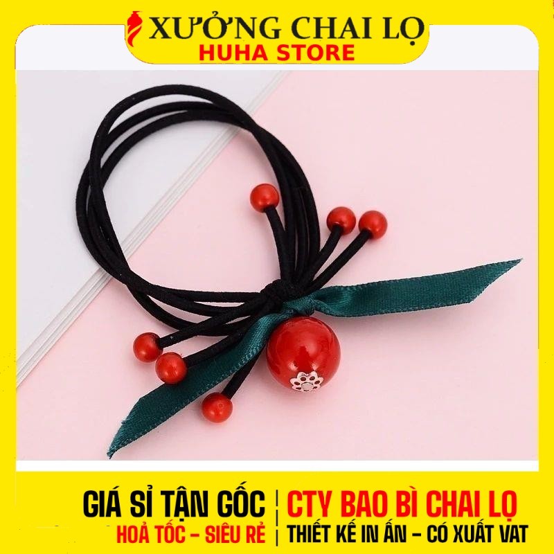 [BUÔN SỈ RẺ] Dây Chun Buộc Tóc Lựu Đỏ, Thun Cột Tóc, Phụ Kiện Tóc Xinh