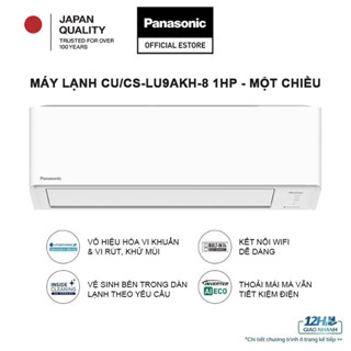 [NHẬP ELPN2TG GIẢM TỐI ĐA 2TR] Máy lạnh/ Điều hòa Panasonic Inverter CU/CS-LU9AKH-8 - 1HP-Một chiều-Lọc sạch không khí