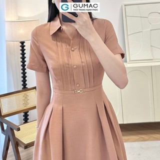 Đầm nữ GUMAC sơ mi xếp ly  DE05052